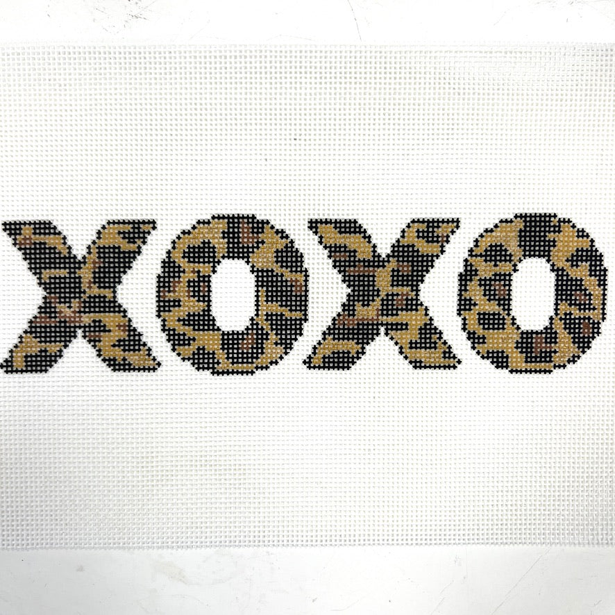 Leopard XOXO Needlepoint Canvas