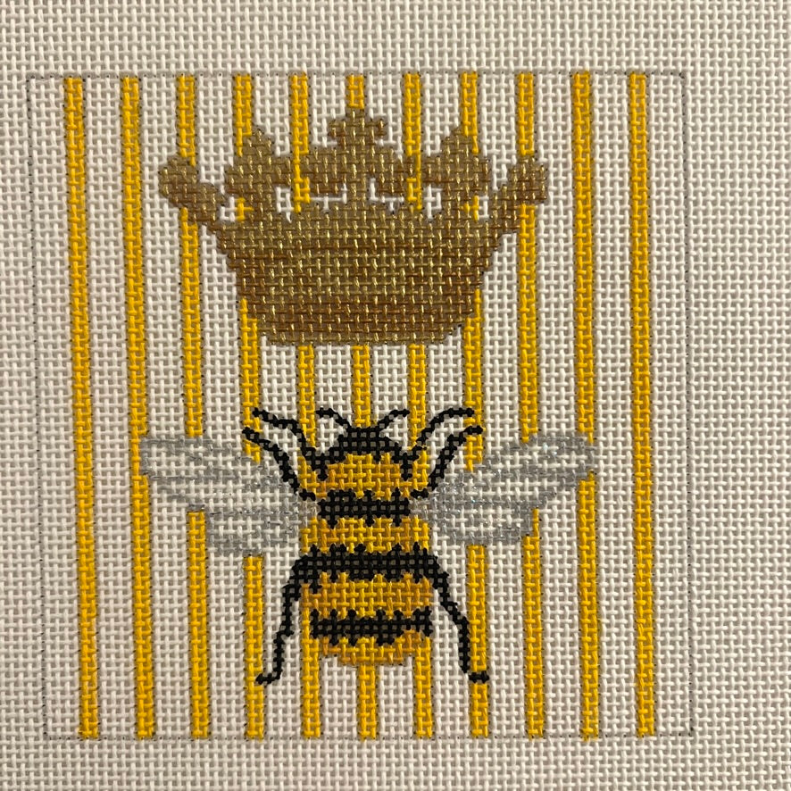 Queen Bee yellows, black & golds Needlepoint Canvas