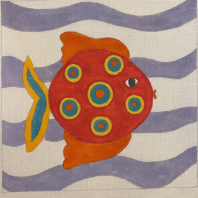 Fish with Orange Lips Needlepoint Canvas