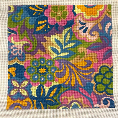 Punchy Paisley Floral Needlepoint Canvas