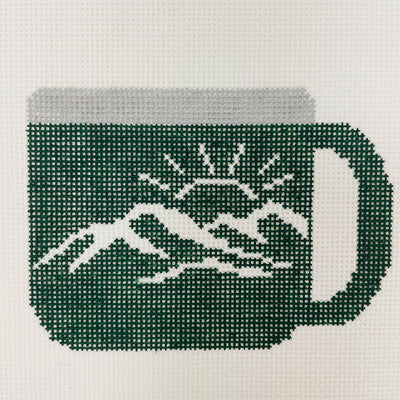 Camping Mug Ornament - two colors available Needlepoint Canvas