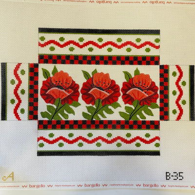 Red Poppies Brick Cover Needlepoint Canvas