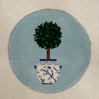 Spring Topiary Ornament & Stitch Guide Needlepoint Canvas