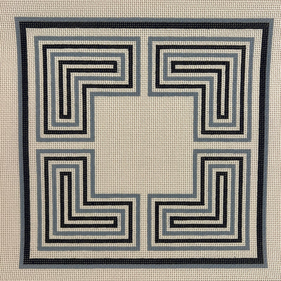 Labyrinth Blue Needlepoint Canvas