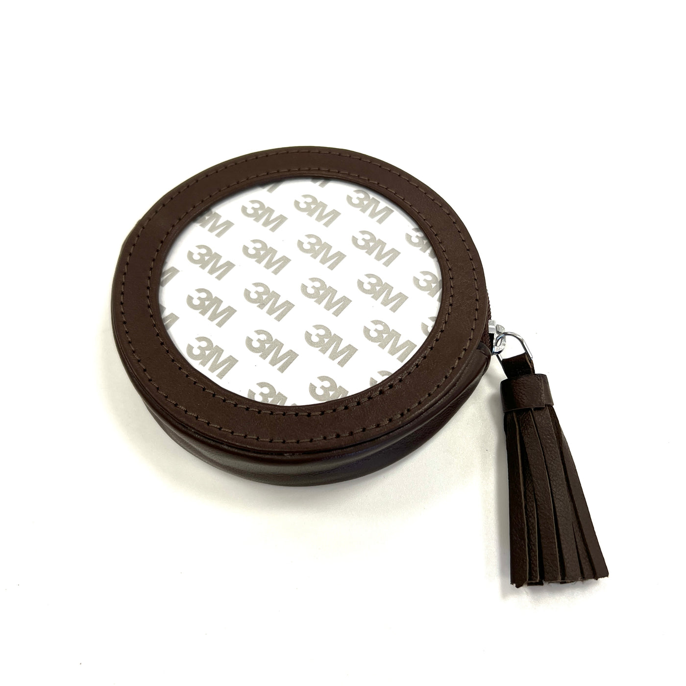 Leather Coin Rounds with Tasseled Zipper