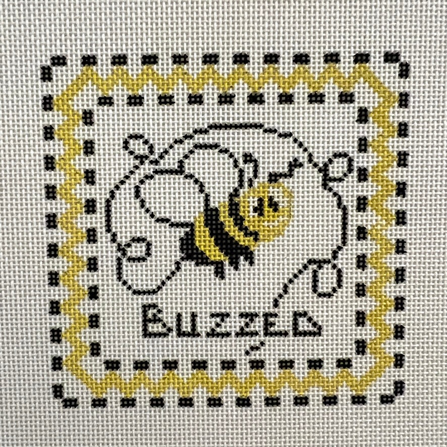 Buzzed Bee Coaster Needlepoint Canvas