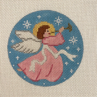 Angel in Pink Ornament Needlepoint Canvas