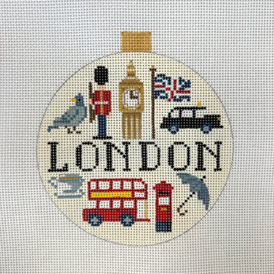 London Travel Round Needlepoint Canvas