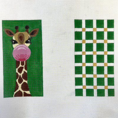 Giraffe with Gum Two-Sided Eyeglass Case Needlepoint Canvas