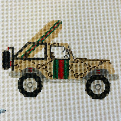 Designer GG Jeep Needlepoint Canvas