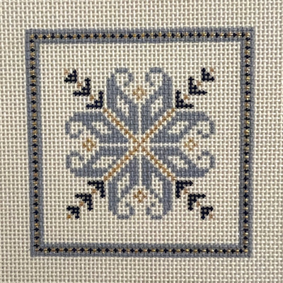 Nordic Tile - blue or red Needlepoint Canvas