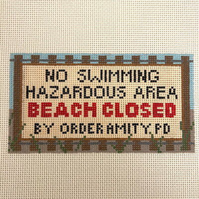 No Swimming Needlepoint Canvas