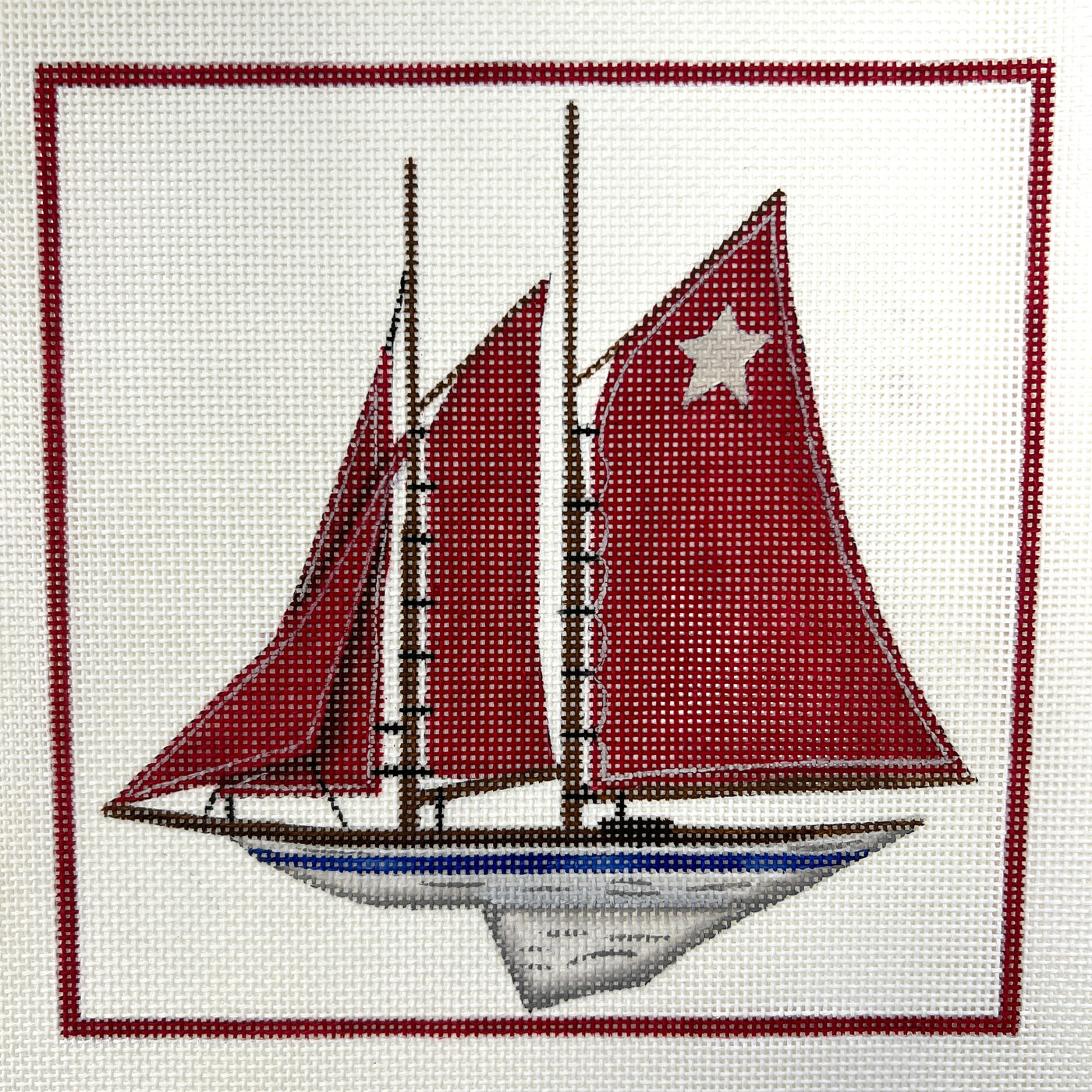 Red Sails Needlepoint Canvas