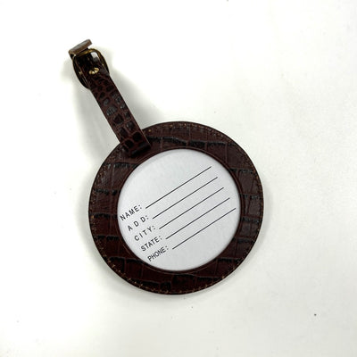 Leather Round ID/Luggage Tags