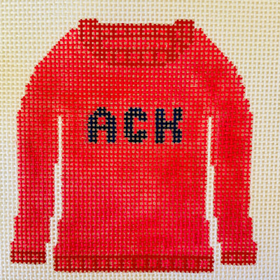 Nantucket "ACK" Sweater Ornament Needlepoint Canvas