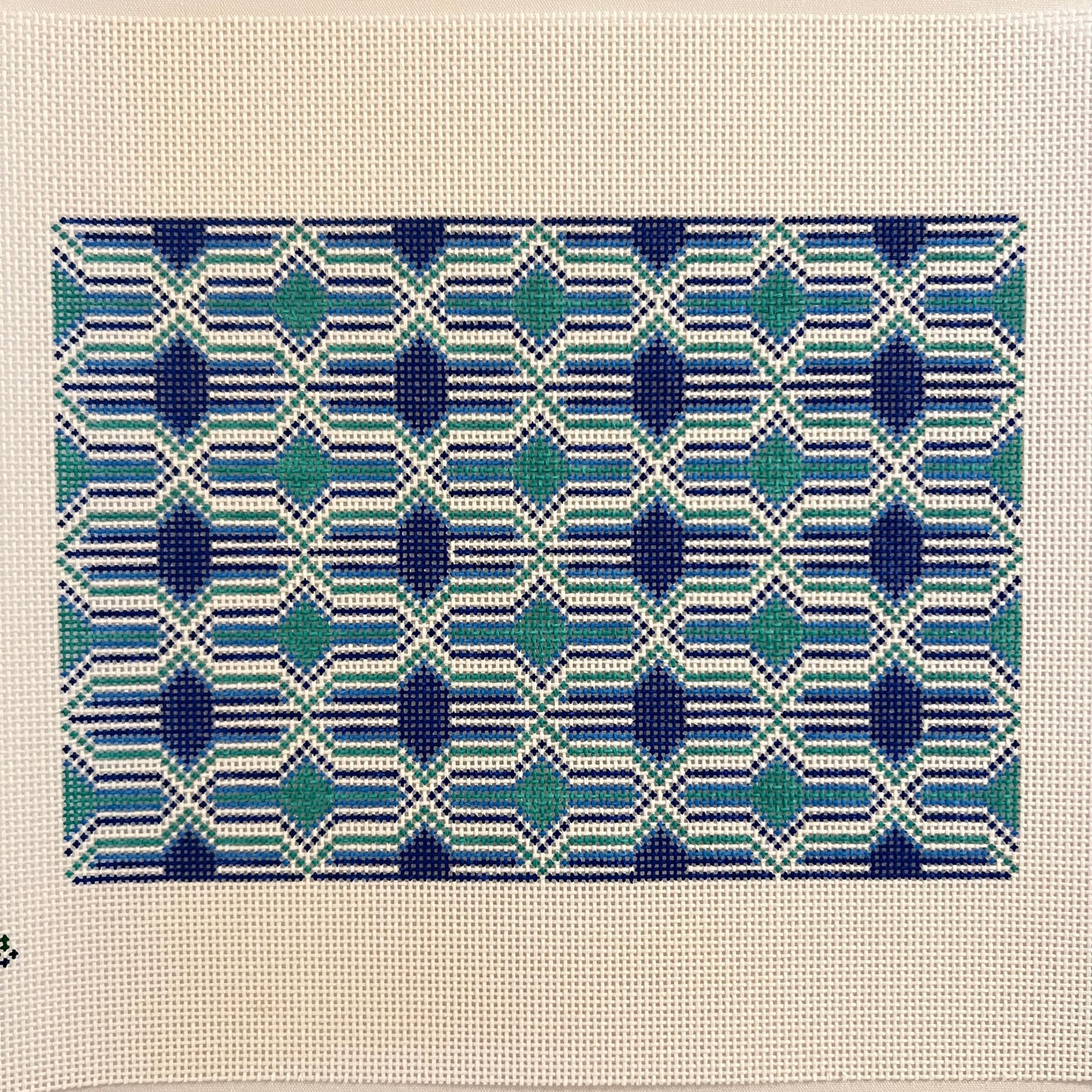 Granda Clutch - Blue Needlepoint Canvas