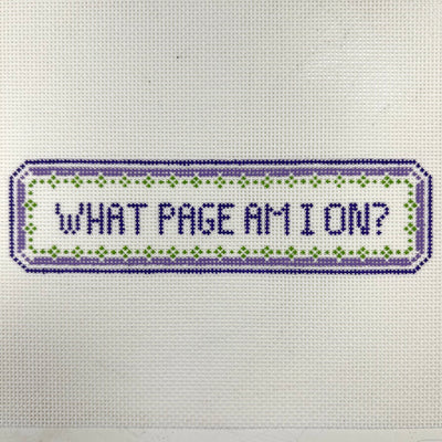 "What Page am I on" Bookmark Needlepoint Canvas