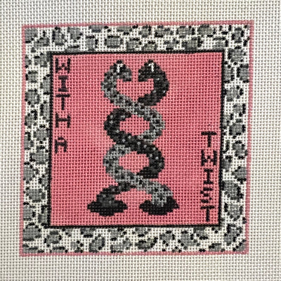 With a Twist Snake Coaster Needlepoint Canvas