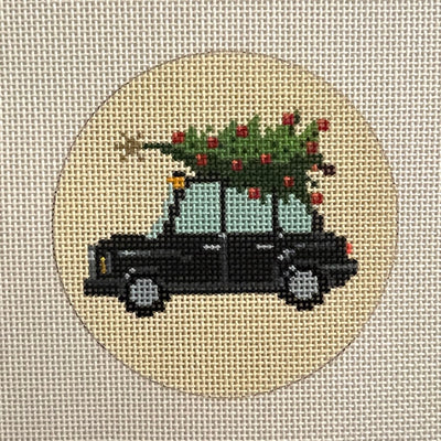 Christmas in London Taxi Ornament Needlepoint Canvas