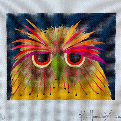 Screech Owl Needlepoint Canvas