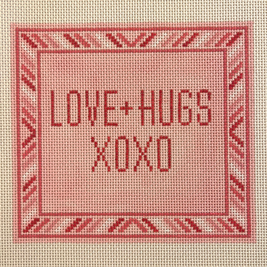 Love + Hugs XOXO Needlepoint Canvas