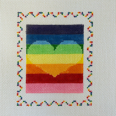 Rainbow Stamp Needlepoint Canvas