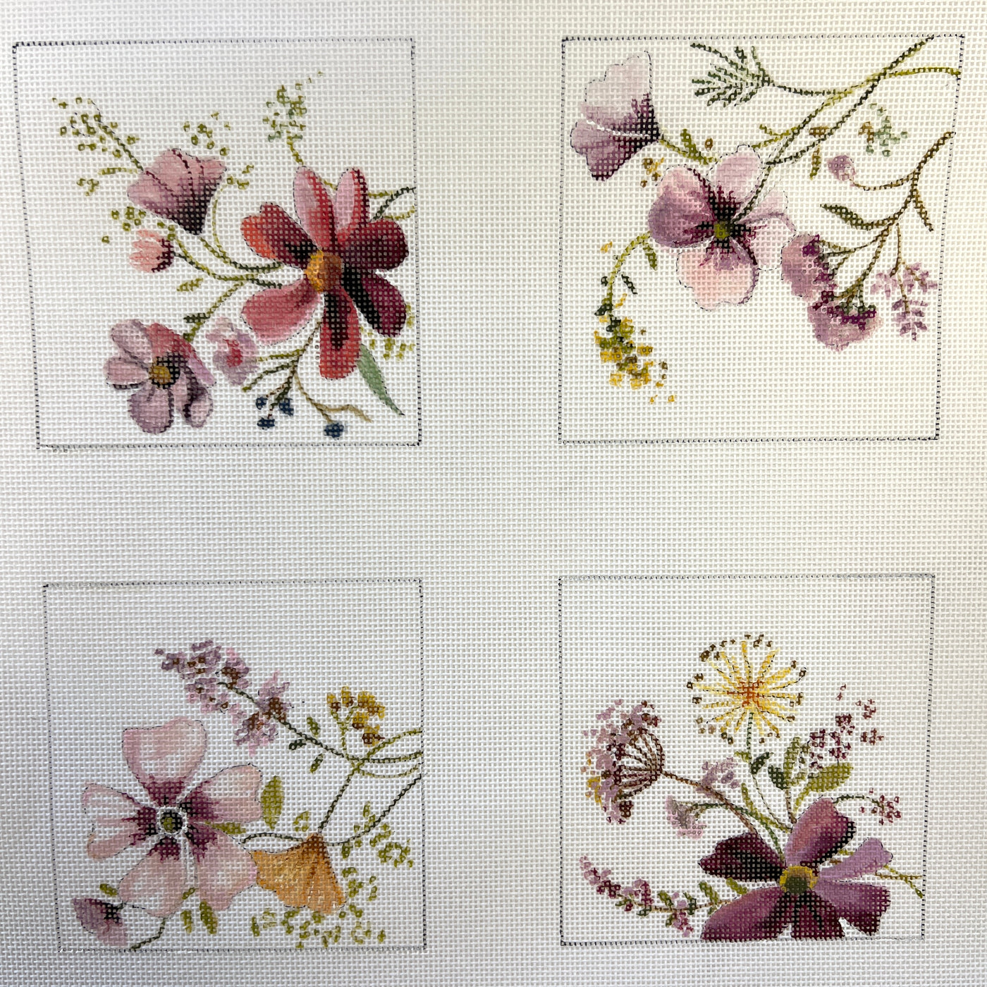 Wildflower Coasters Needlepoint Canvas