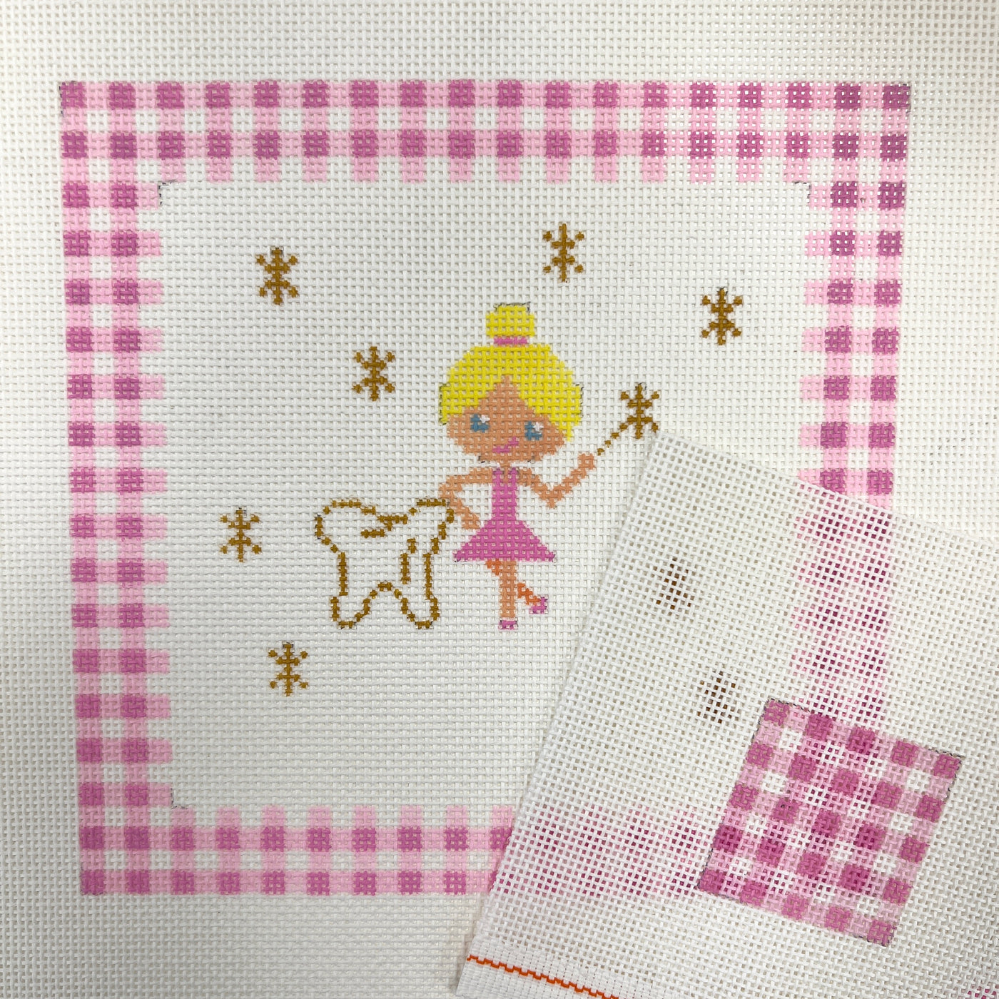 Pink Tooth Fairy Pillow Needlepoint Canvas