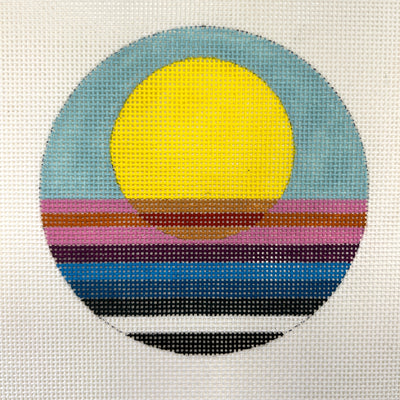 Sunrise Round - Ornament Size Needlepoint Canvas