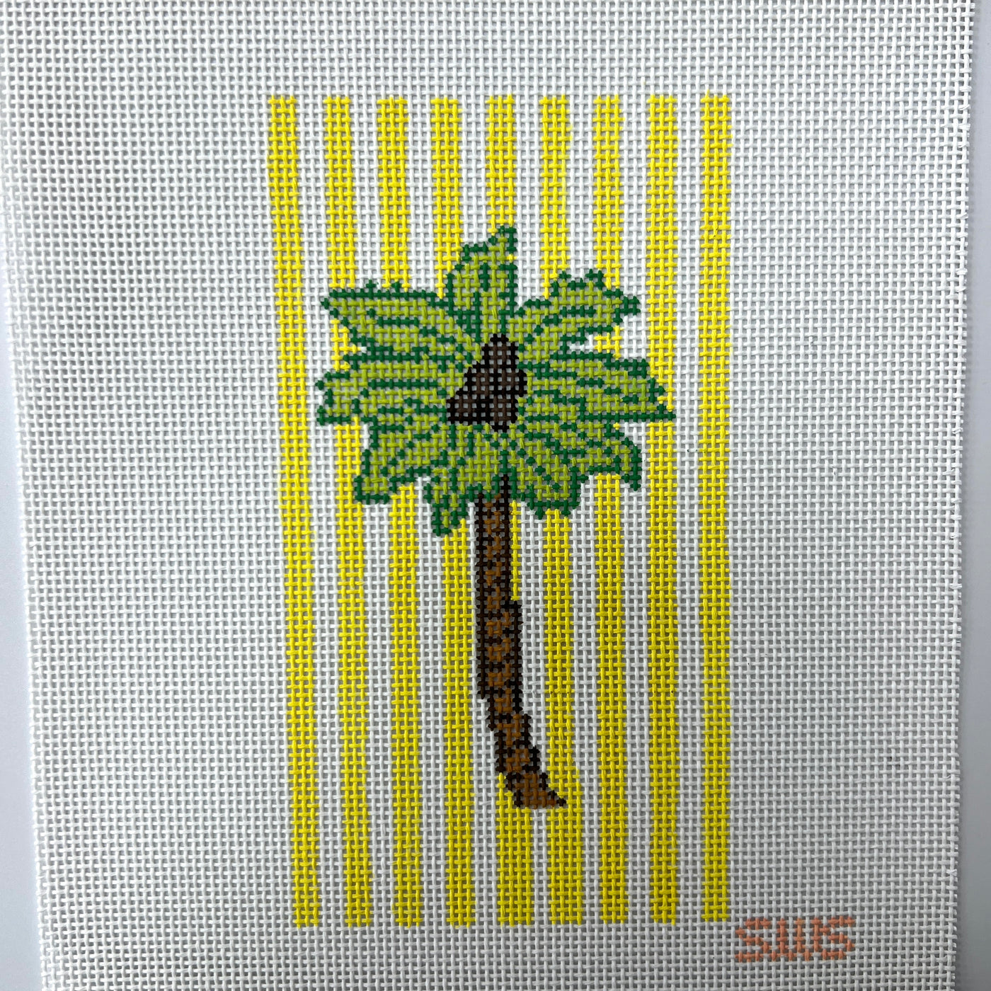 Palm Tree Eyeglass Case Needlepoint Canvas