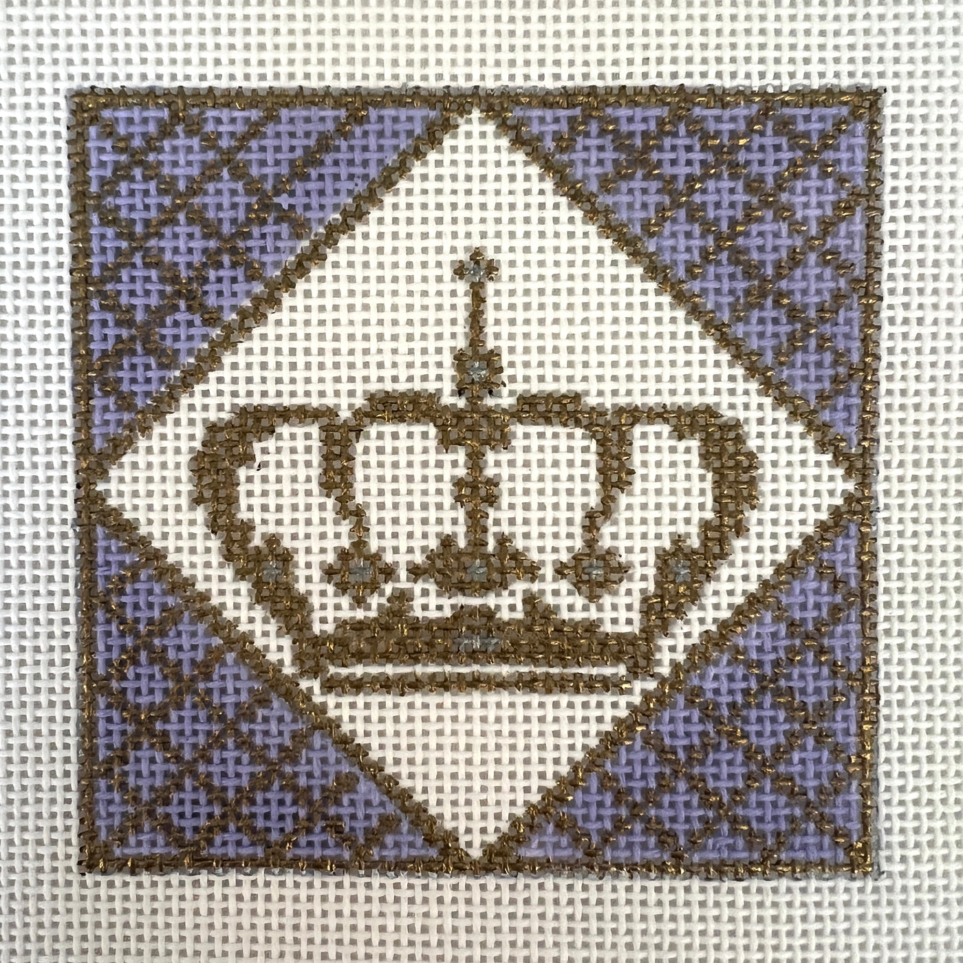 Crown Insert Square Needlepoint Canvas