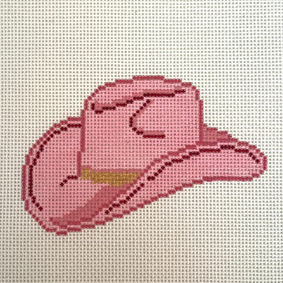 Pink Cowgirl Hat Needlepoint Canvas