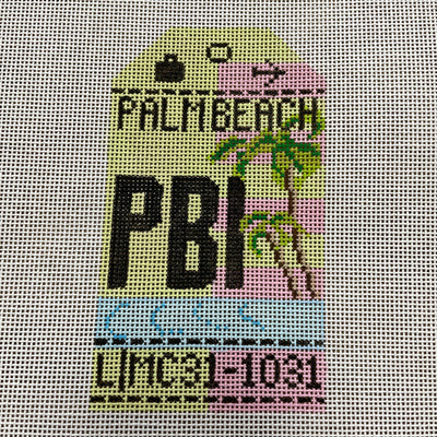 Palm Beach Travel Tag Needlepoint Canvas