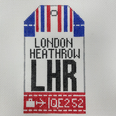 London Heathrow Travel Tag Needlepoint Canvas