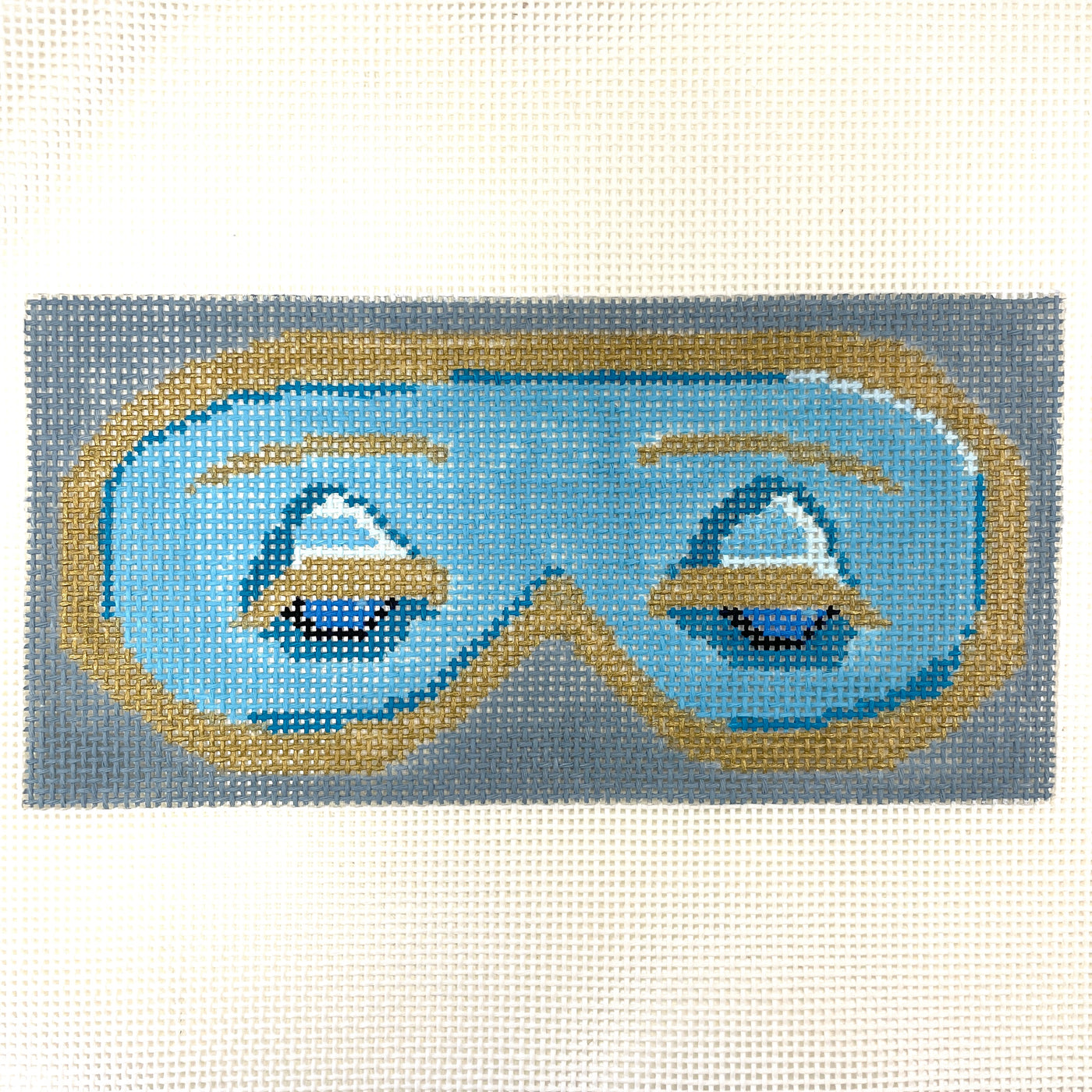 Holly Sleep Eye Mask Eyeglass Case Needlepoint Canvas