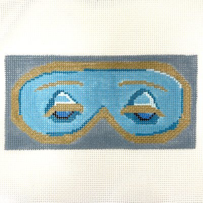 Holly Sleep Eye Mask Eyeglass Case Needlepoint Canvas