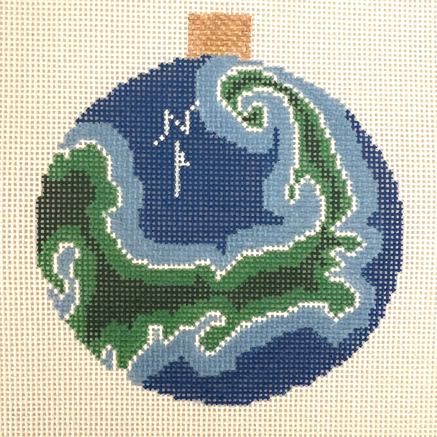 Cape Cod Map Ornament Needlepoint Canvas