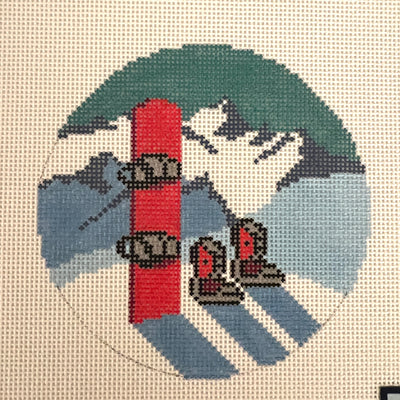 Backcountry Boarder Needlepoint Canvas