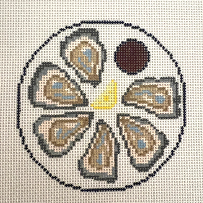 Oysters on the Half Shell Ornament Needlepoint Canvas