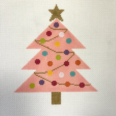 Pink Christmas Tree Ornament Needlepoint Canvas