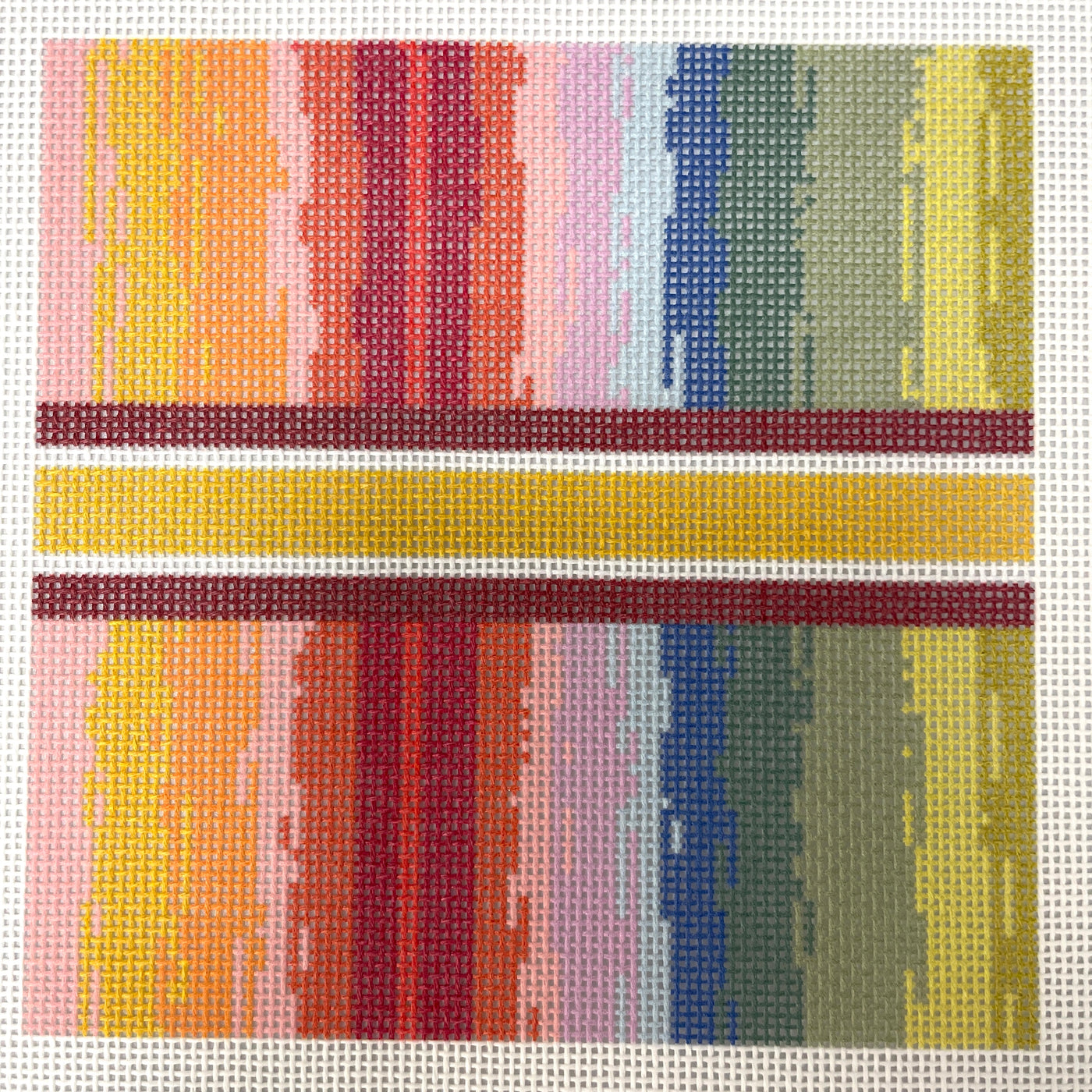 Mini Rainbow Watercolor Insert Needlepoint Canvas