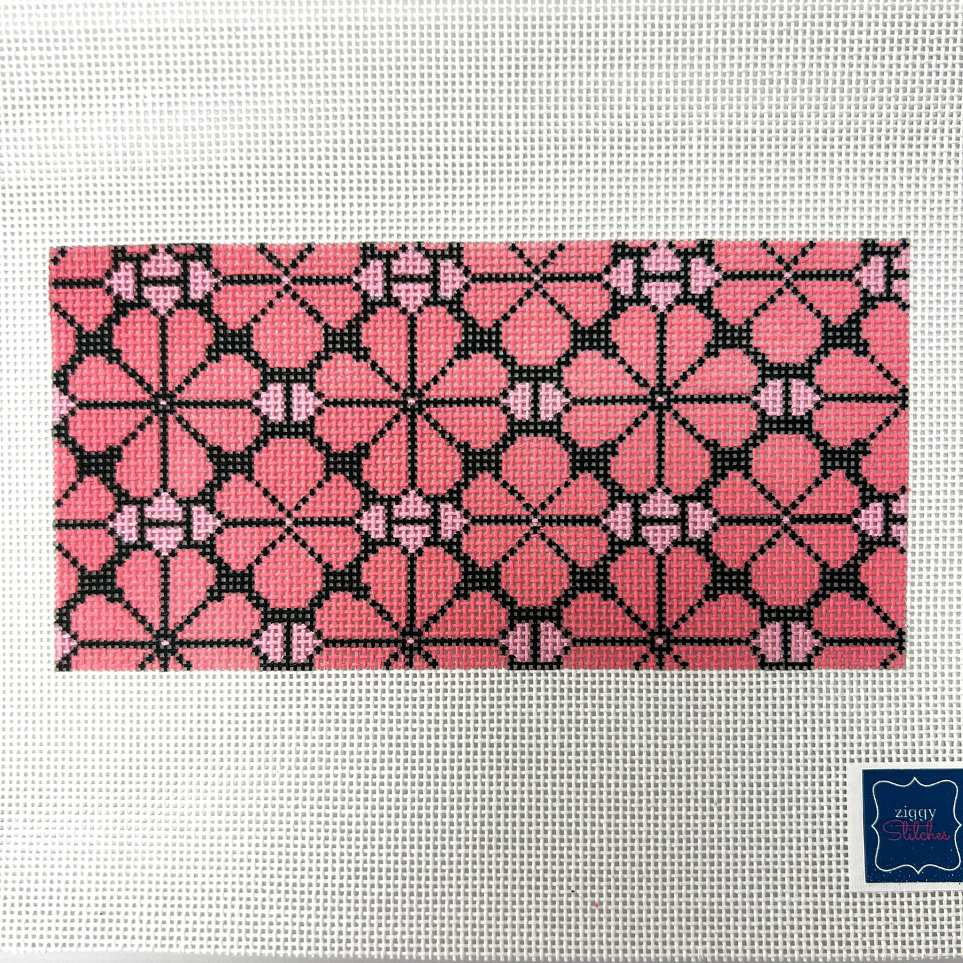 Poppy Pattern Needlepoint Canvas - Pink