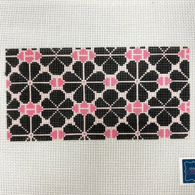 Poppy Pattern Needlepoint Canvas - Black