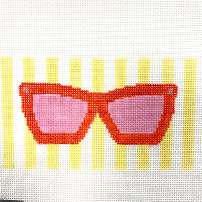 Eyeglass/Sunglasses case Silver Stitch Handpainted Needlepoint Canvas Size:  6.5" x 3.75" / 13 Mesh