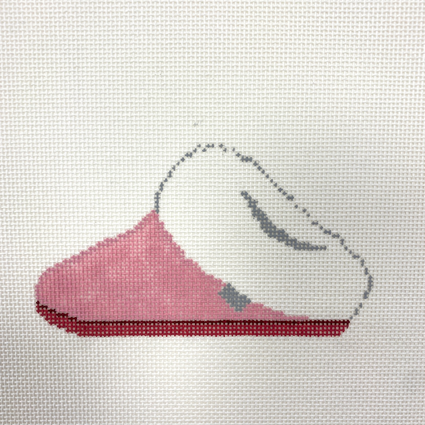 Fluffy Slipper - pink Audrey Wu Designs Handpainted Needlepoint Canvas