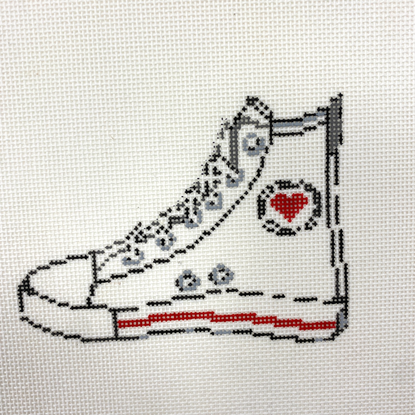 Converse Sneaker - white Audrey Wu Designs Handpainted Needlepoint Canvas