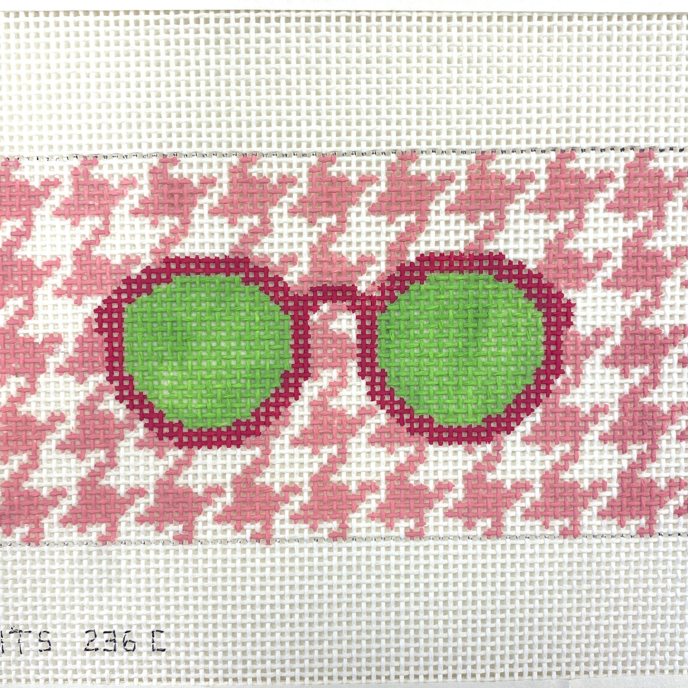 Eyeglass case pink & green Needlepoint Canvas