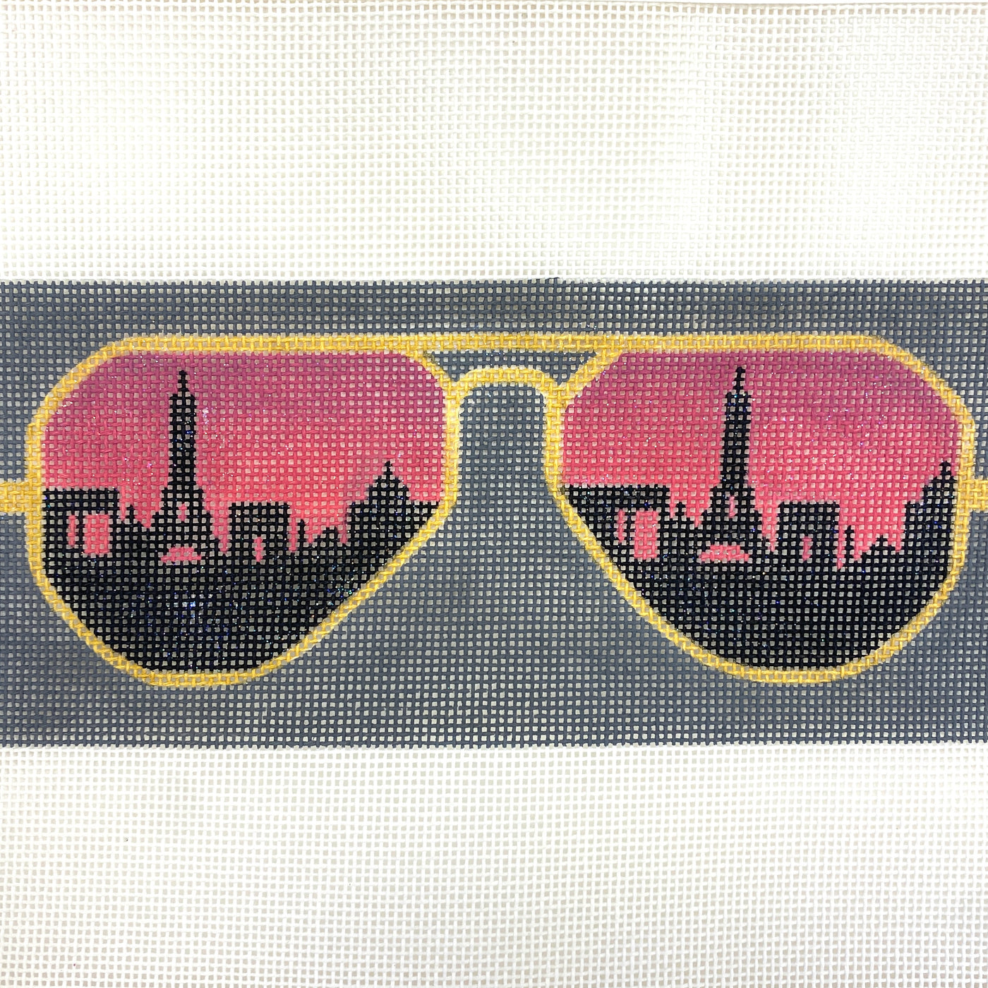 Paris Glasses Case Needlepoint Canvas