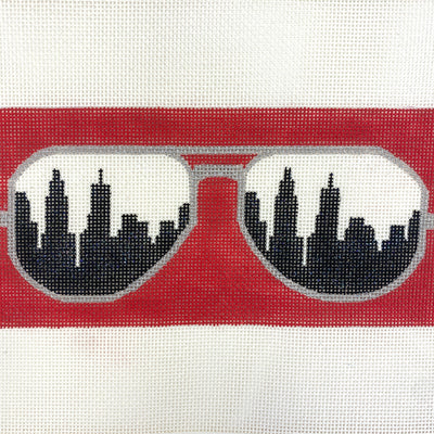 City Eyeglasse Case Needlepoint Canvas