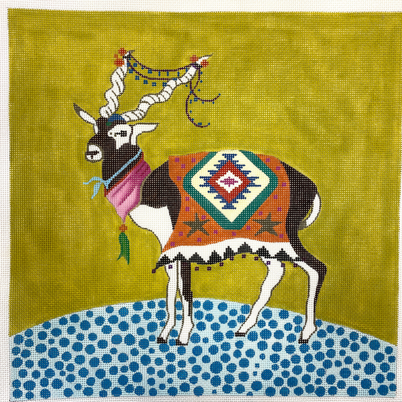 Black Antelope Needlepoint Canvas